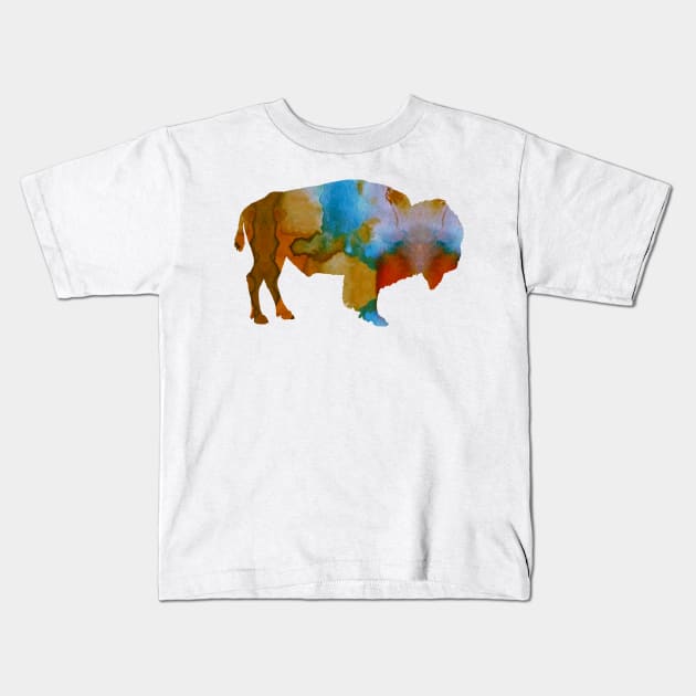 Bison Kids T-Shirt by BittenByErmines